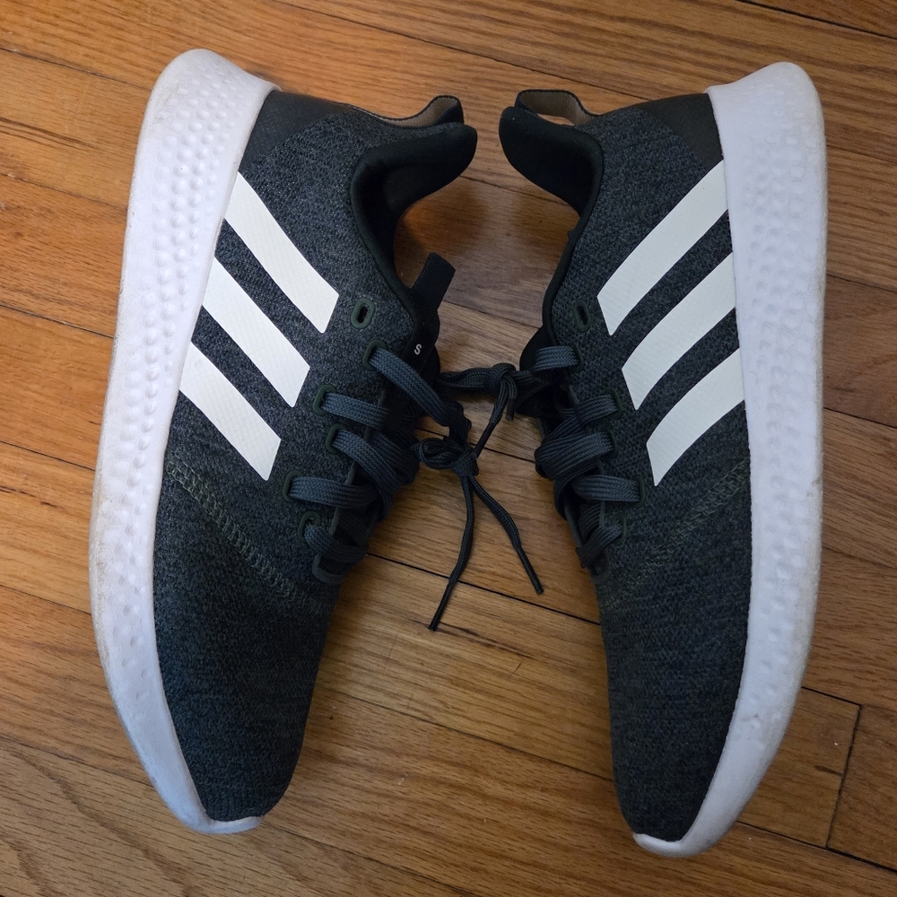 Green Adidas Cloudfoam Comfort Tennis Shoe Athletic Women Size 10 - Picture 4 of 16